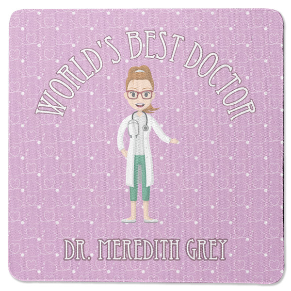 Custom Doctor Avatar Square Rubber Backed Coaster (Personalized)