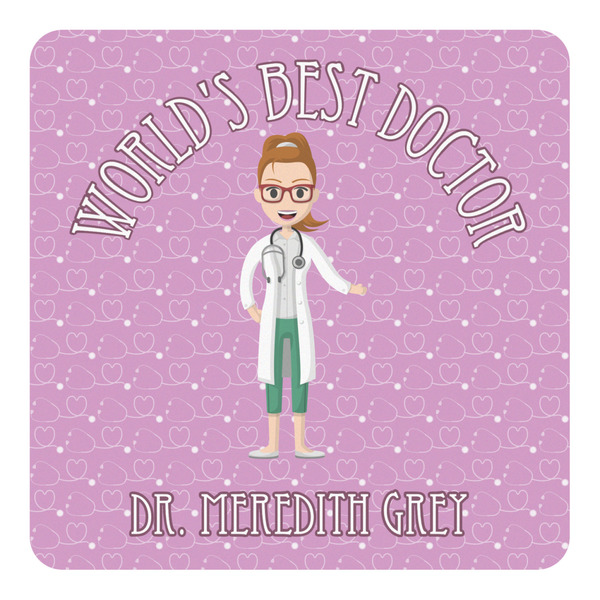 Custom Doctor Avatar Square Decal - Small (Personalized)