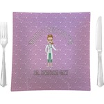 Doctor Avatar 9.5" Glass Square Lunch / Dinner Plate- Single or Set of 4 (Personalized)