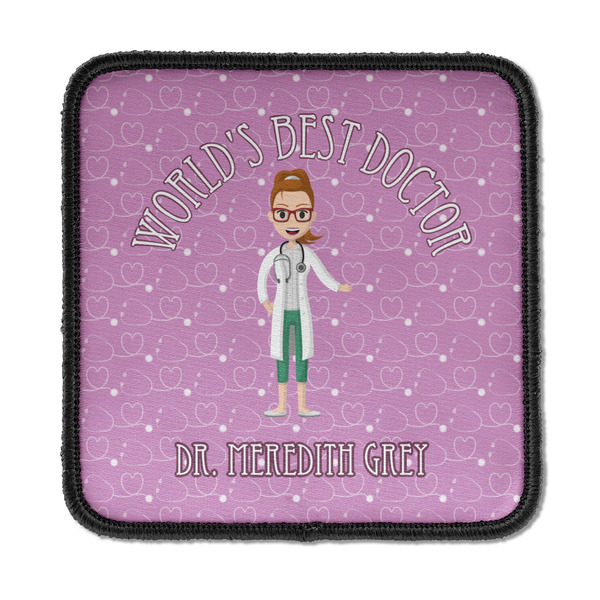 Custom Doctor Avatar Iron On Square Patch w/ Name or Text