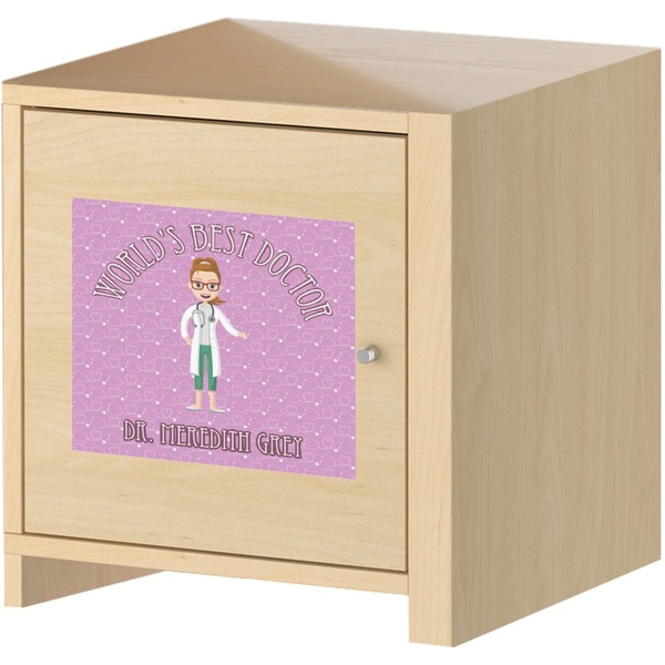 Doctor Avatar Square Wall Decal on Wooden Cabinet