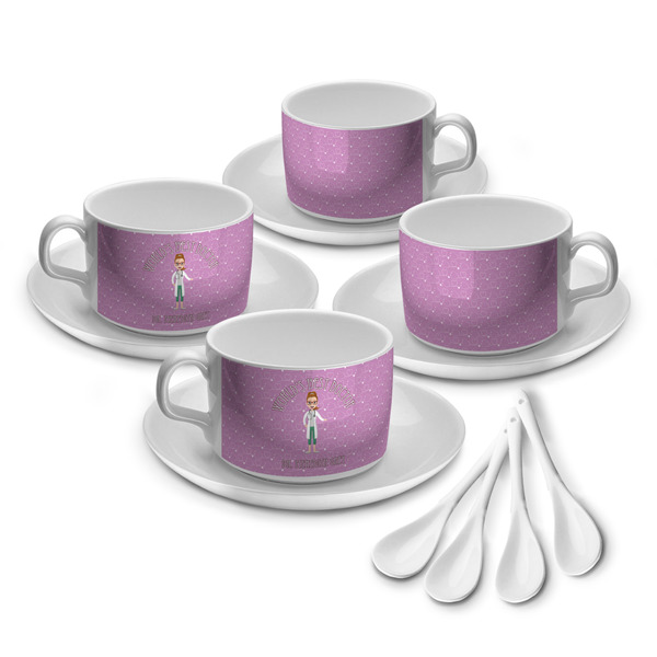 Custom Doctor Avatar Tea Cup - Set of 4 (Personalized)