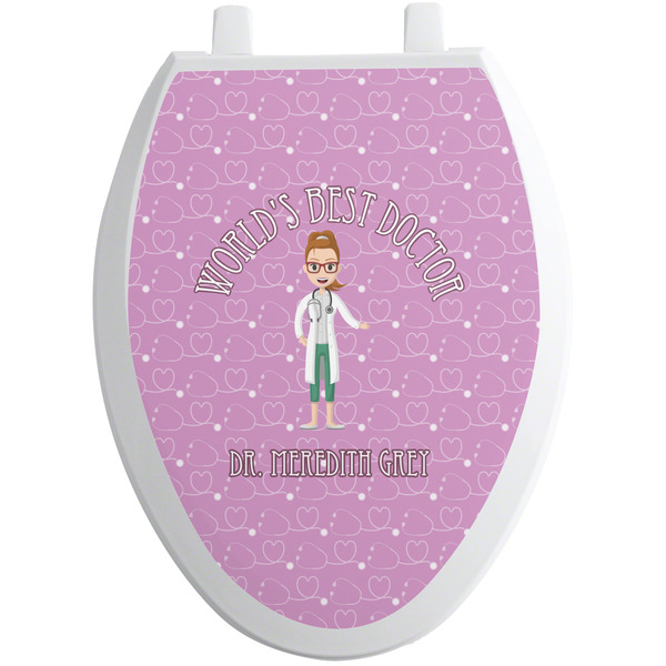 Custom Doctor Avatar Toilet Seat Decal - Elongated (Personalized)