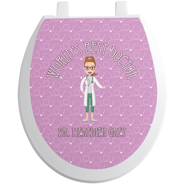Custom Doctor Avatar Toilet Seat Decal - Round (Personalized)