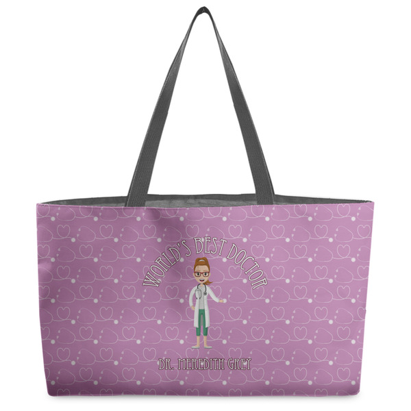 Custom Doctor Avatar Beach Totes Bag - w/ Black Handles (Personalized)