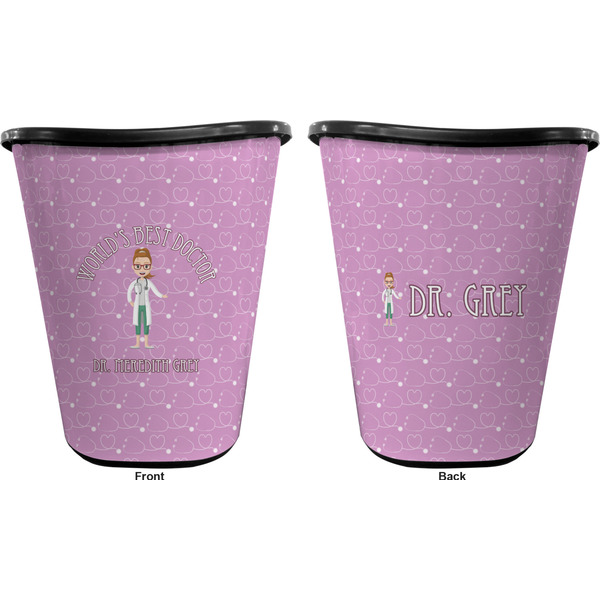 Doctor Avatar Trash Can Black - Front and Back - Apvl
