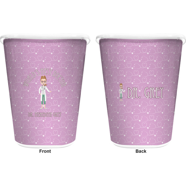 Doctor Avatar Trash Can White - Front and Back - Apvl
