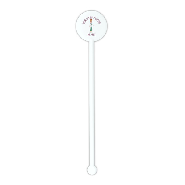 Doctor Avatar White Plastic 5.5" Stir Stick - Round - Single Stick