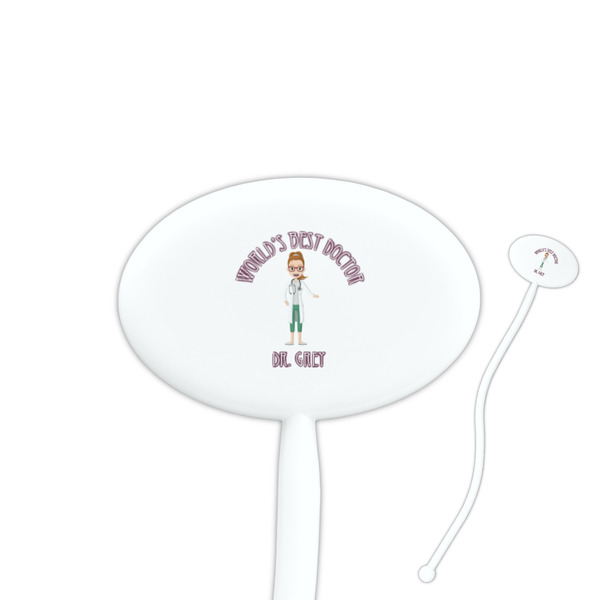 Custom Doctor Avatar Oval Plastic Stir Sticks (Personalized)