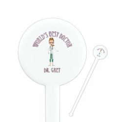 Doctor Avatar 7" Round Plastic Stir Sticks - White - Double Sided (Personalized)