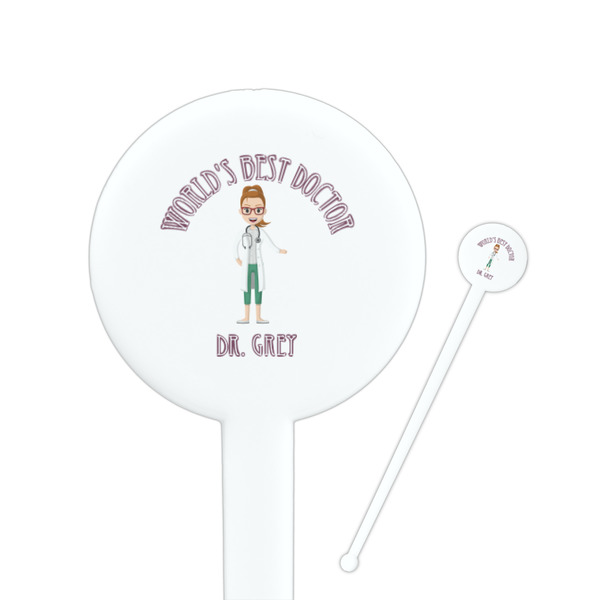 Custom Doctor Avatar Round Plastic Stir Sticks (Personalized)