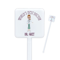 Doctor Avatar Square Plastic Stir Sticks - Double Sided (Personalized)