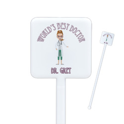 Doctor Avatar Square Plastic Stir Sticks (Personalized)