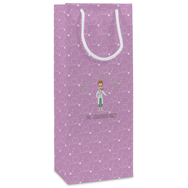 Custom Doctor Avatar Wine Gift Bags - Matte (Personalized)