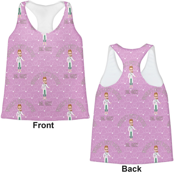 Doctor Avatar Womens Racerback Tank Tops - Medium - Front and Back