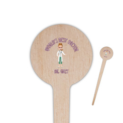 Doctor Avatar 4" Round Wooden Food Picks - Double Sided (Personalized)