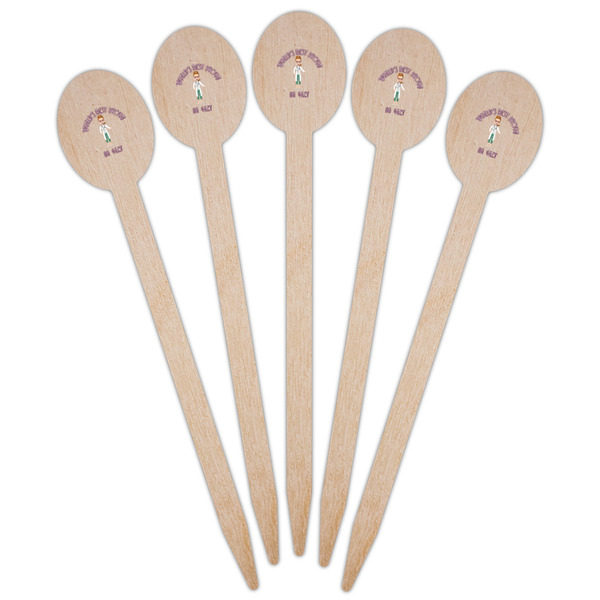 Doctor Avatar Wooden Food Pick - Oval - Fan View