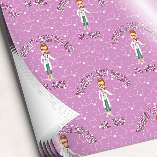 Custom Doctor Avatar Wrapping Paper Sheets - Single-Sided - 20" x 28" (Personalized)