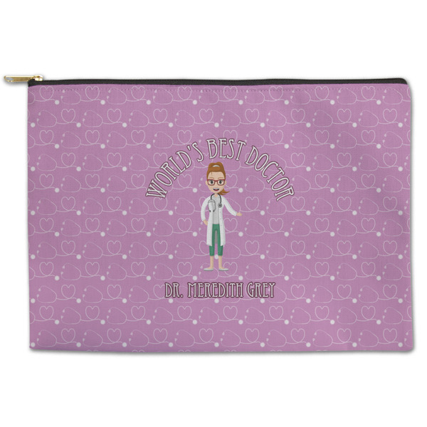 Custom Doctor Avatar Zipper Pouch - Large - 12.5"x8.5" (Personalized)