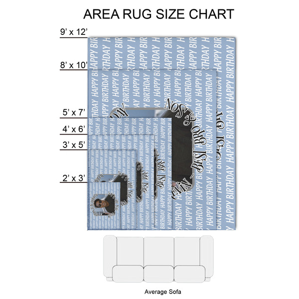 Photo Birthday 2'x3' Indoor Area Rugs - Size Chart