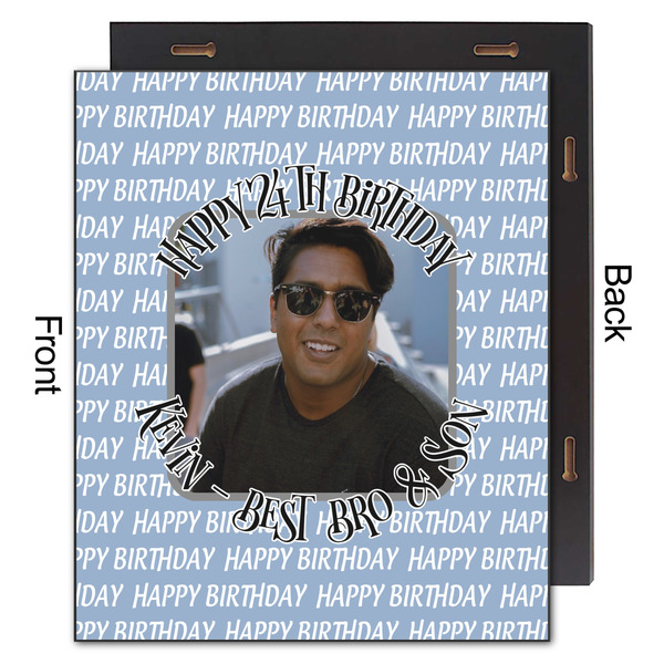 Photo Birthday 20x24 Wood Print - Front & Back View