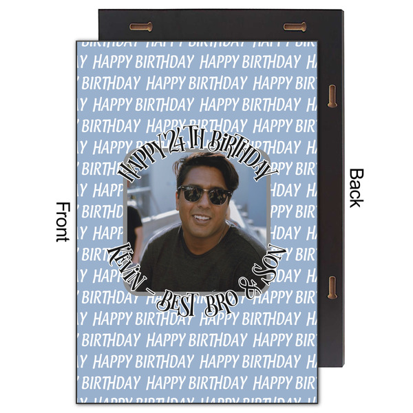 Photo Birthday 20x30 Wood Print - Front & Back View
