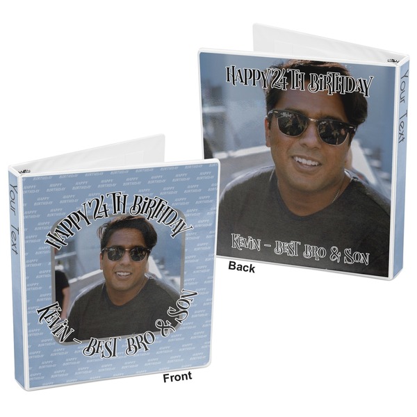 Photo Birthday 3-Ring Binder Front and Back