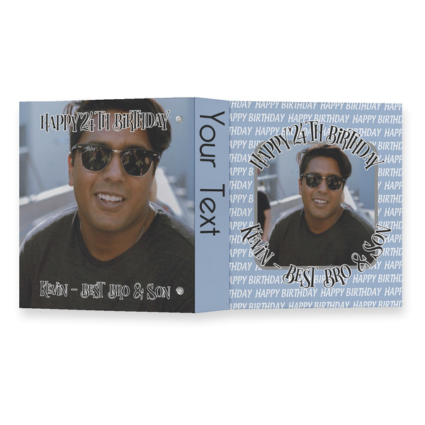 Photo Birthday 3 Ring Binders - Full Wrap - 1" - OPEN OUTSIDE