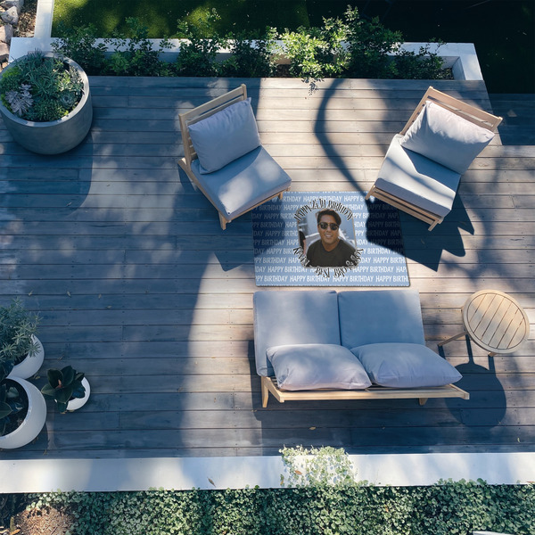 Photo Birthday 3'x5' Patio Rug - In Context