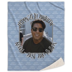 Photo Birthday Sherpa Throw Blanket (Personalized)