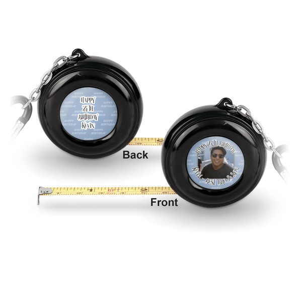 Photo Birthday 6-Ft Pocket Tape Measure with Carabiner Hook - Front and Back