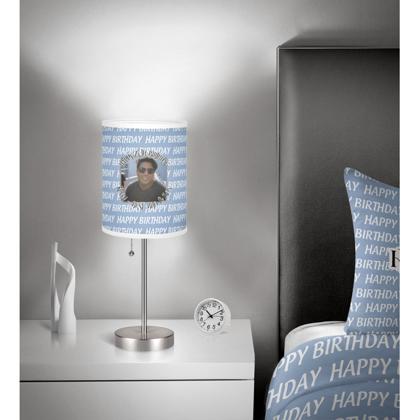 Photo Birthday 7 inch drum lamp shade - in room