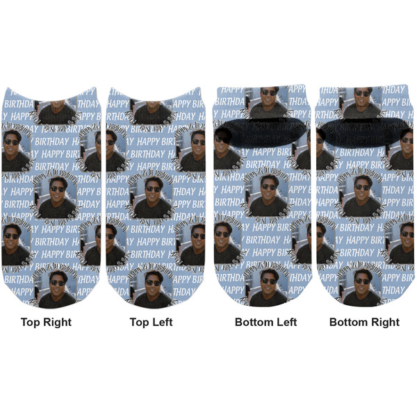 Photo Birthday Adult Ankle Socks - Double Pair - Front and Back - Apvl
