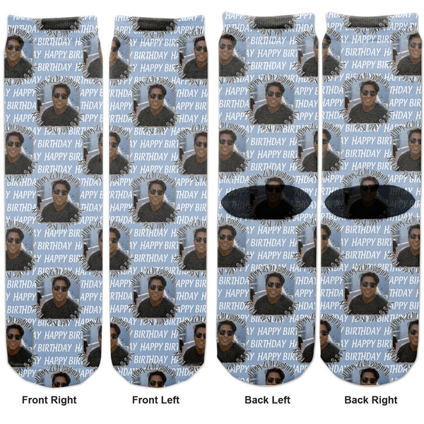 Photo Birthday Adult Crew Socks - Double Pair - Front and Back - Apvl