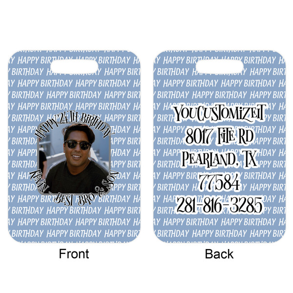 Photo Birthday Aluminum Luggage Tag (Front + Back)
