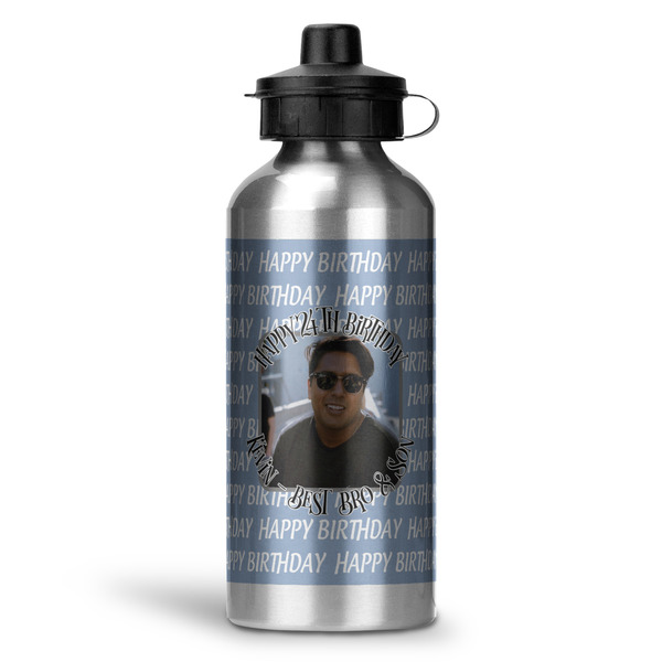 Custom Photo Birthday Water Bottle - Aluminum - 20 oz (Personalized)