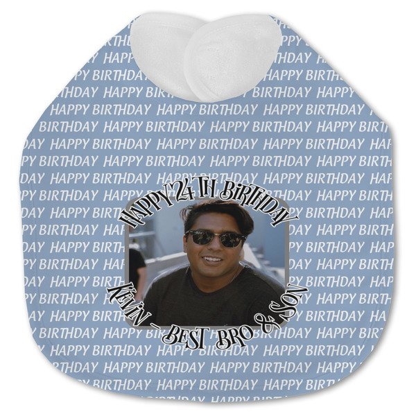 Custom Photo Birthday Jersey Knit Baby Bib
