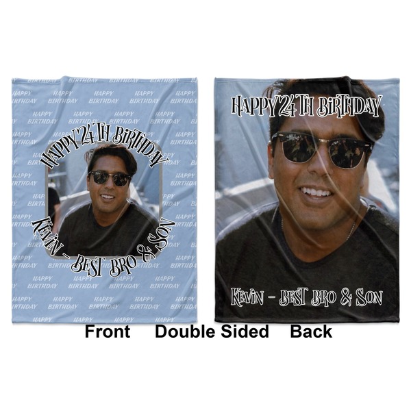 Photo Birthday Baby Blanket (Double Sided - Printed Front and Back)