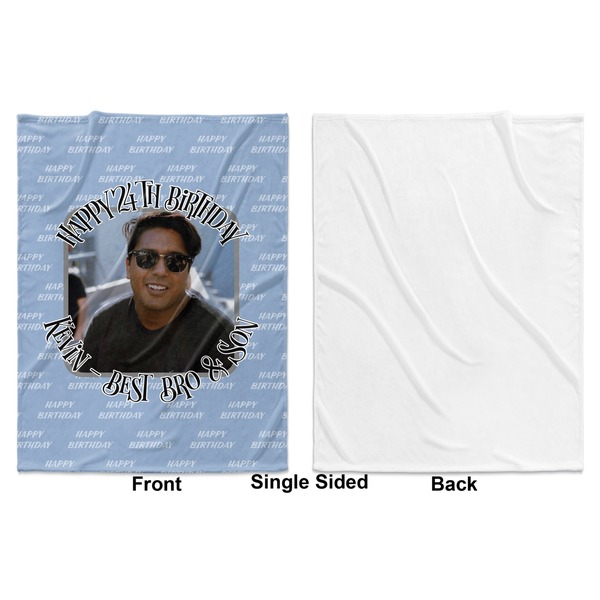 Photo Birthday Baby Blanket (Single Sided - Printed Front, White Back)