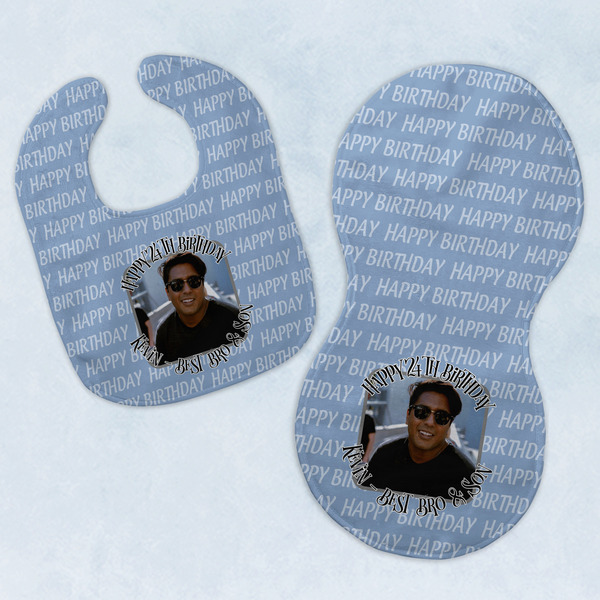 Custom Photo Birthday Baby Bib & Burp Set