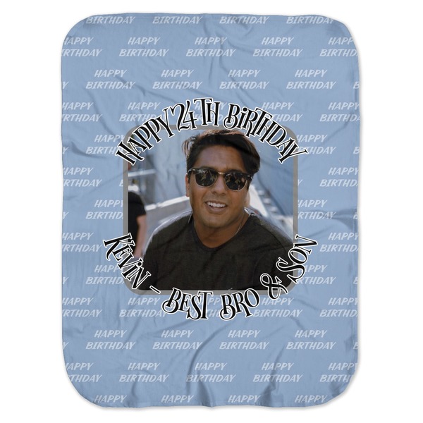 Custom Photo Birthday Baby Swaddling Blanket (Personalized)