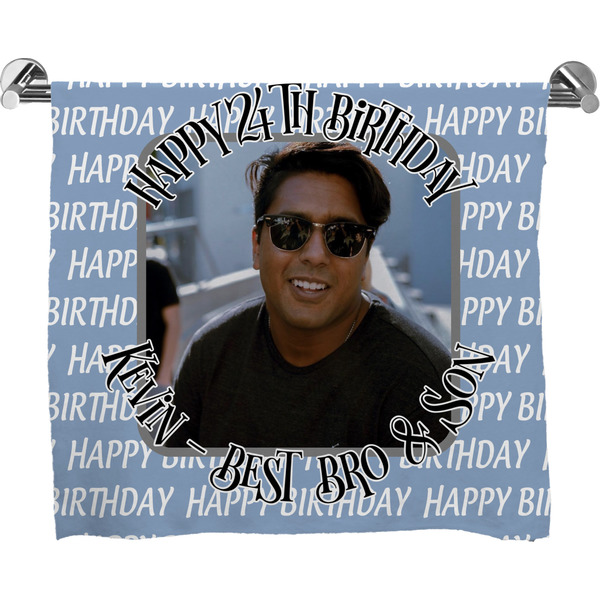 Custom Photo Birthday Bath Towel (Personalized)