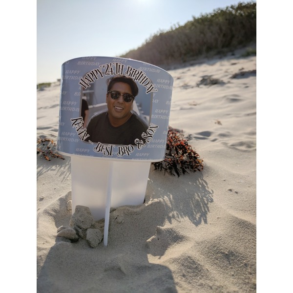 Photo Birthday Beach Spiker white on beach with sand