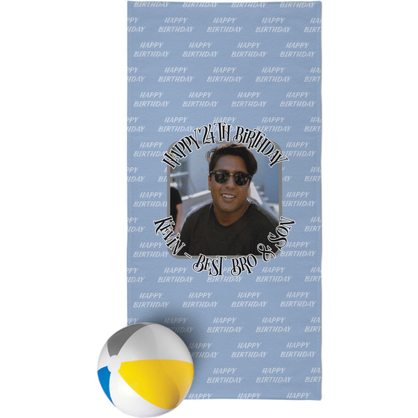 Custom Photo Birthday Beach Towel (Personalized)