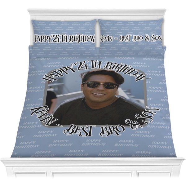 Custom Photo Birthday Comforter Set - Full / Queen (Personalized)