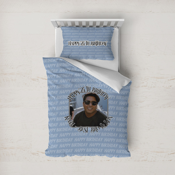 Custom Photo Birthday Duvet Cover Set - Twin (Personalized)