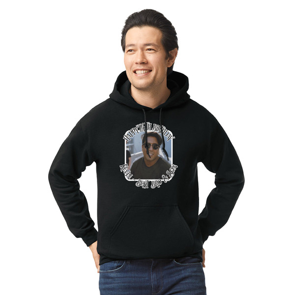 Custom Photo Birthday Hoodie - Black - Large
