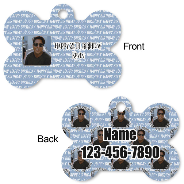 Photo Birthday Bone Shaped Dog ID Tag - Large - Approval
