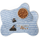 Photo Birthday Bone Shaped Dog Food Mat (Personalized)