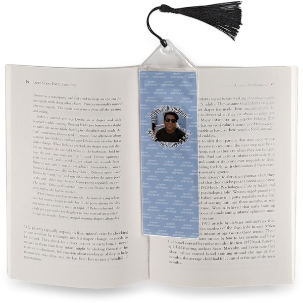 Photo Birthday Bookmark with tassel - In book